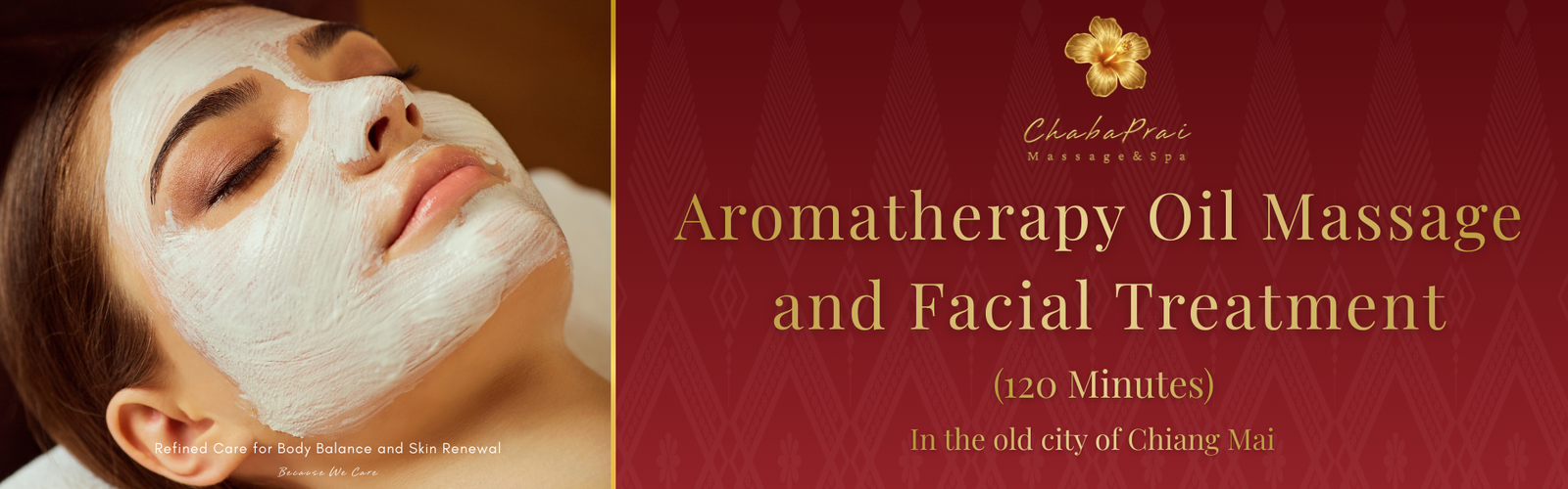 A woman relaxing with a facial mask during an aromatherapy oil massage and facial treatment at a luxury spa in Chiang Mai Old City