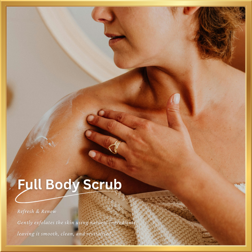 Full body scrub treatment using natural ingredients at Chaba Prai Massage and Spa