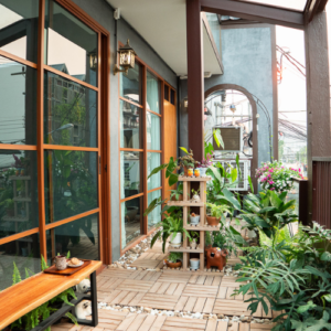 Peaceful garden area at Chabaprai Massage and Spa in Chiang Mai Old City