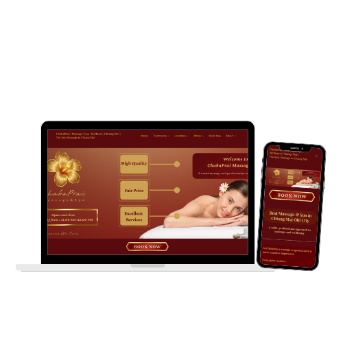 ChabaPrai Massage and Spa website displayed on desktop and mobile devices