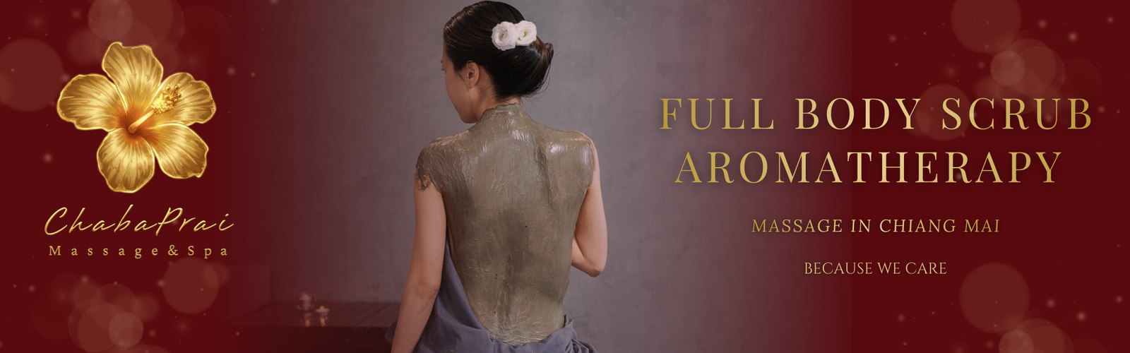 A woman receiving a full body scrub aromatherapy treatment at a luxury spa in Chiang Mai